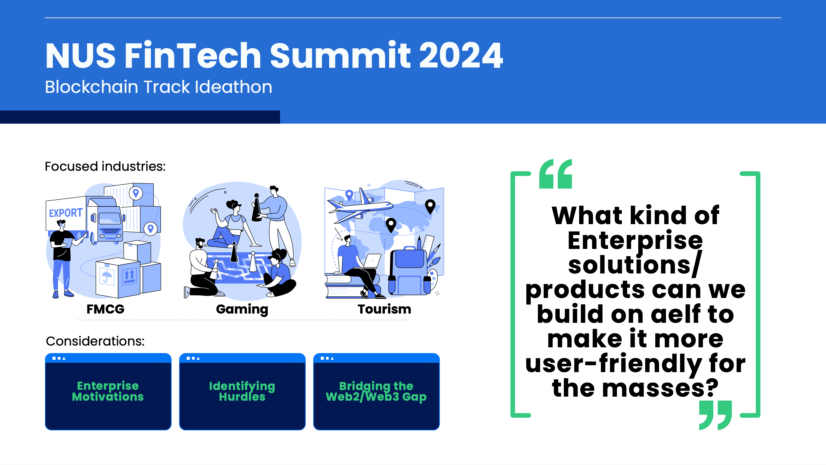 NUS Fintech Summit Blockchain Track Ideathon - aelf