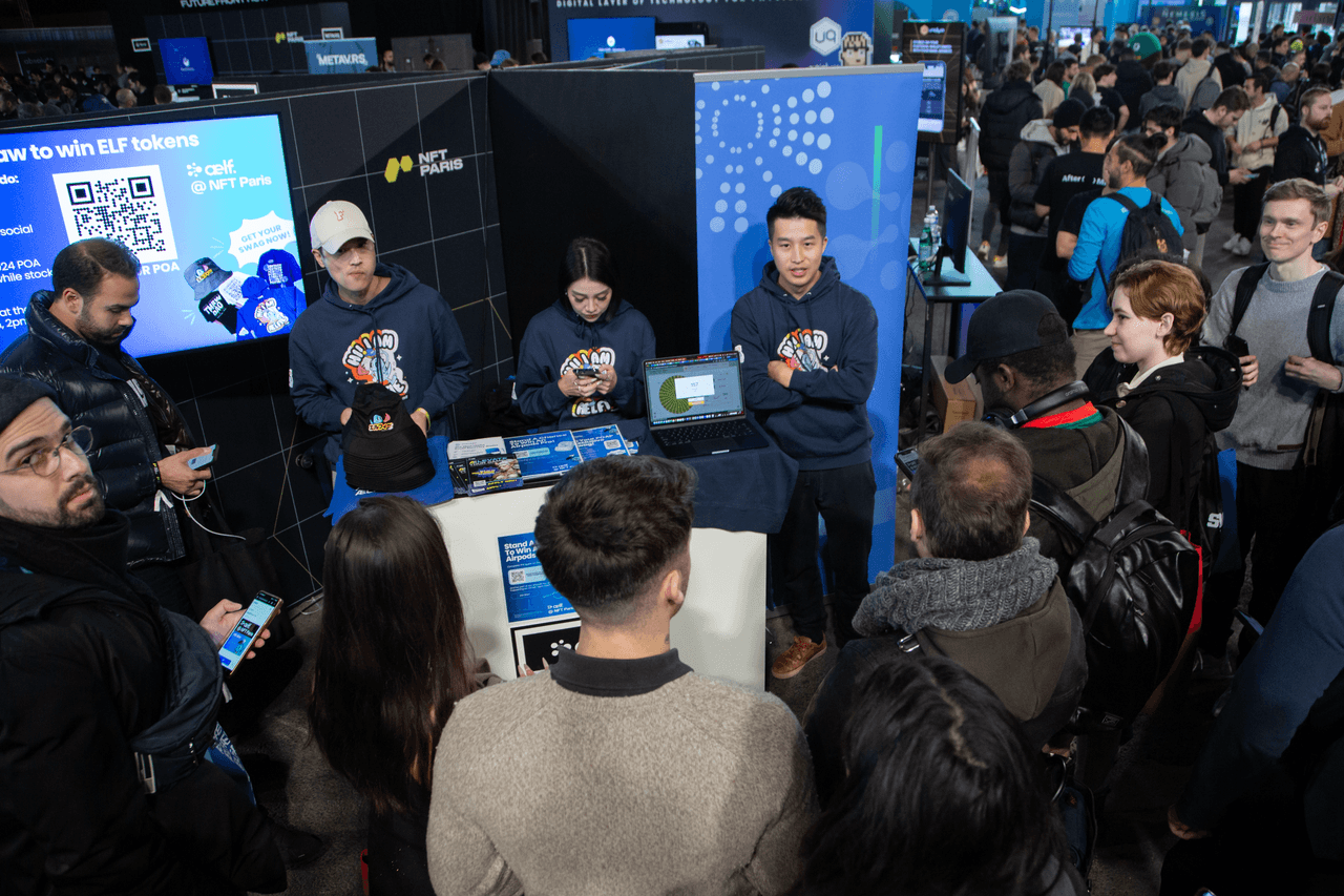 aelf NFT Paris booth