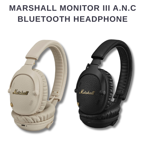 Marshall - Monitor III ANC Wireless Headphone Black/Cream - KLCLUB
