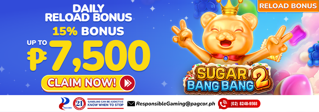 15% Daily Reload Bonus!