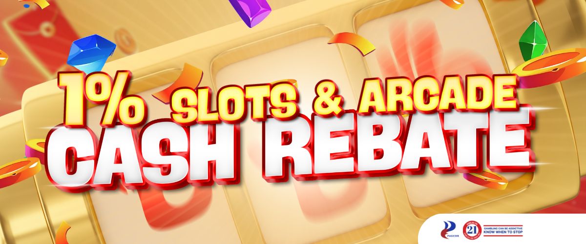 1% ALL DAY Cashback for Slot and Arcade Games!