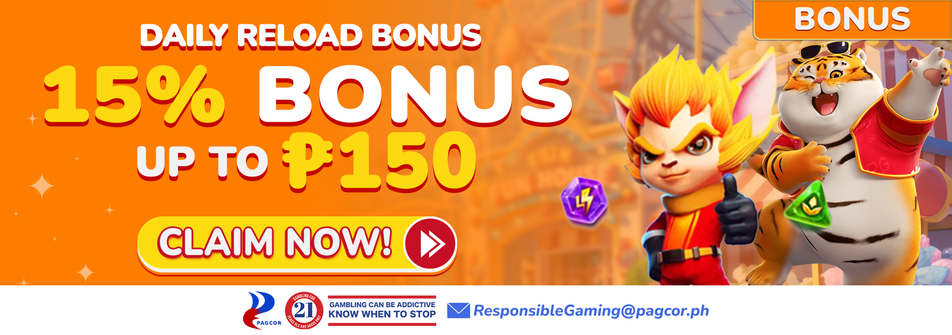 15% Daily Reload Bonus