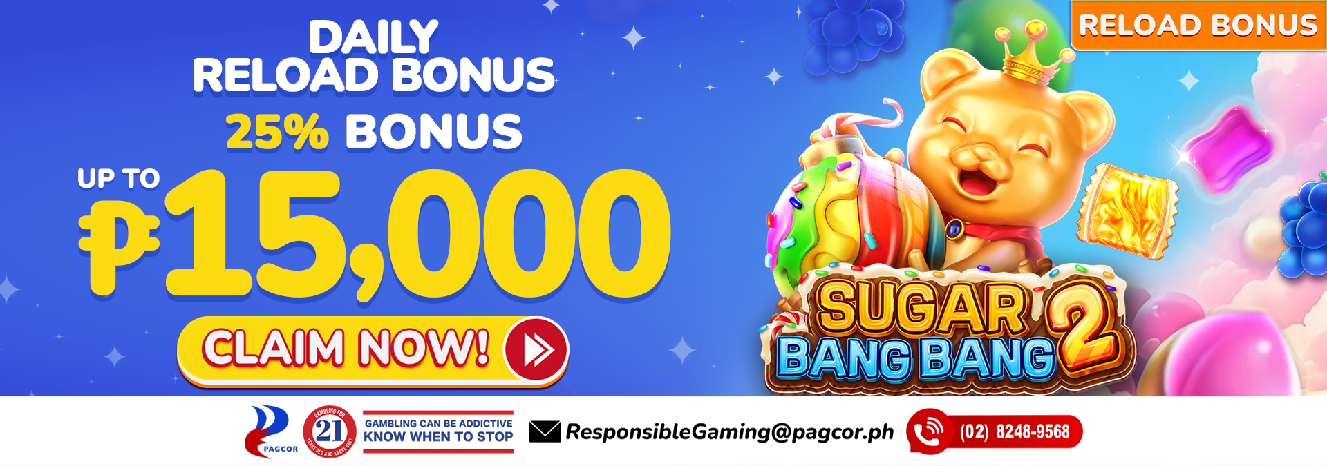 25% Daily Reload Bonus
