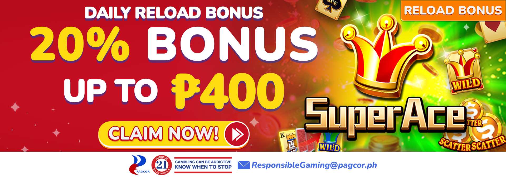 20% Daily Reload Bonus