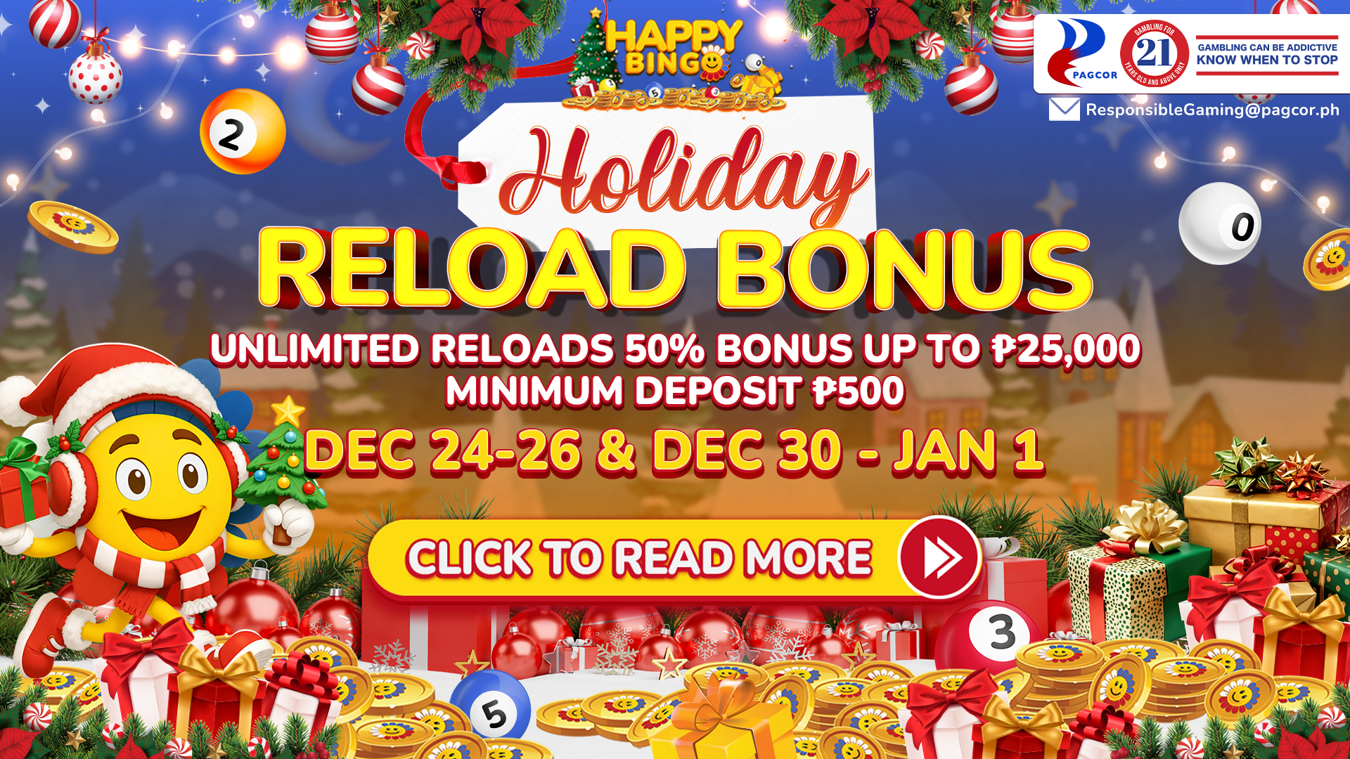 Holiday 50% Reload Bonus!