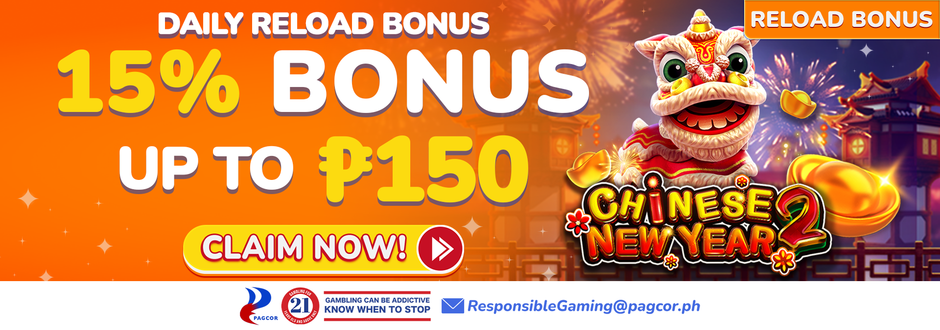 15% Daily Reload Bonus