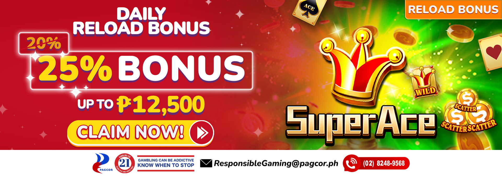 25% Daily Reload Bonus!