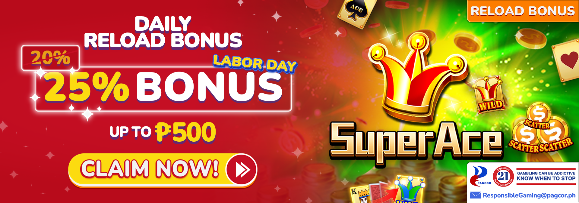 25% Daily Reload Bonus
