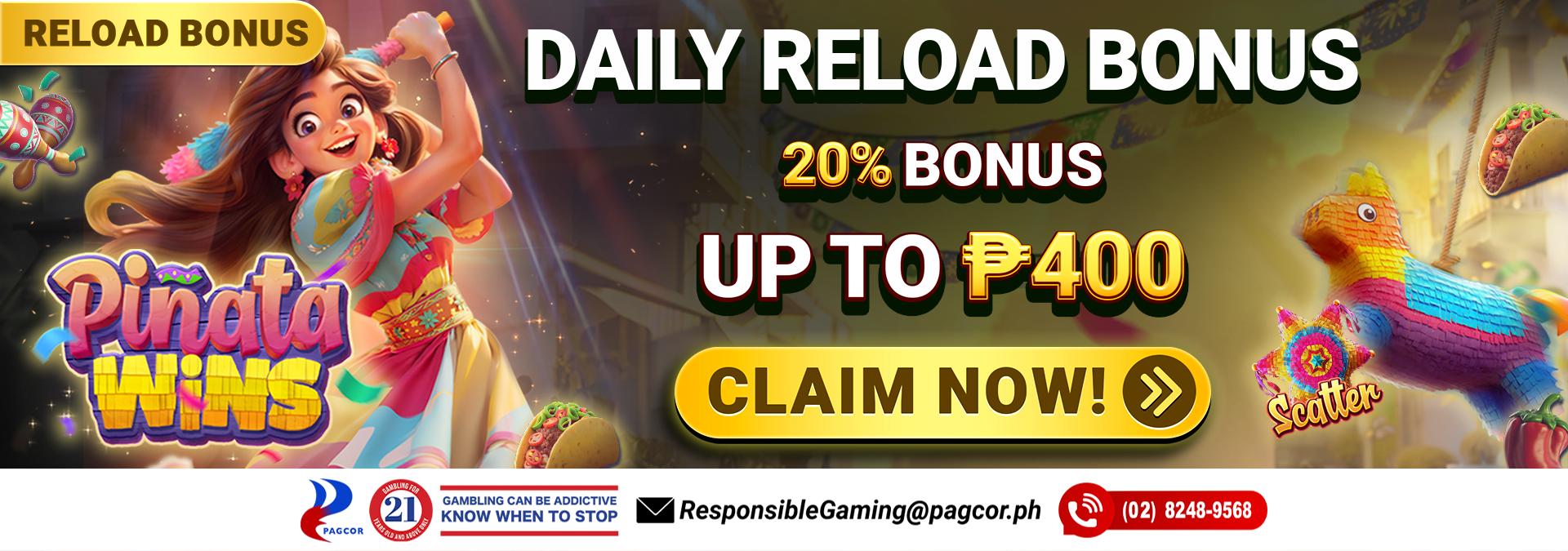 20% Daily Reload Bonus