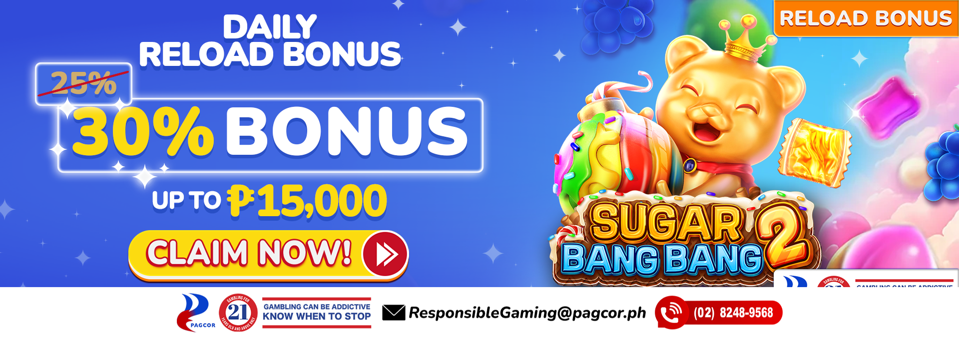 30% Daily Reload Bonus!