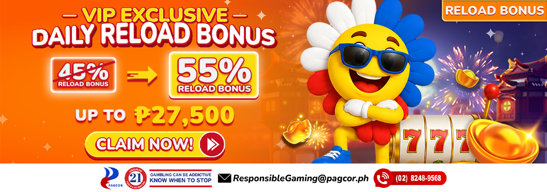 VIP - 55% Daily Reload Bonus!