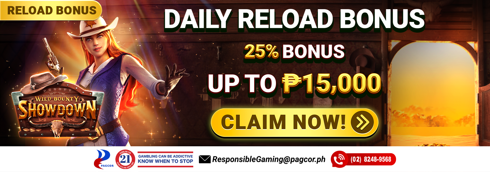 25% Daily Reload Bonus