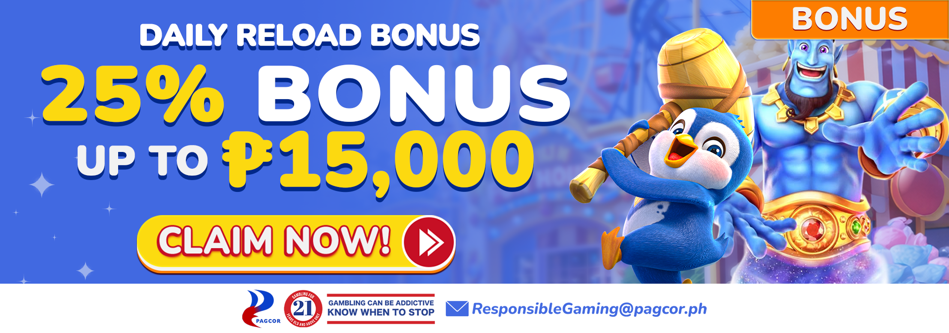 25% Daily Reload Bonus