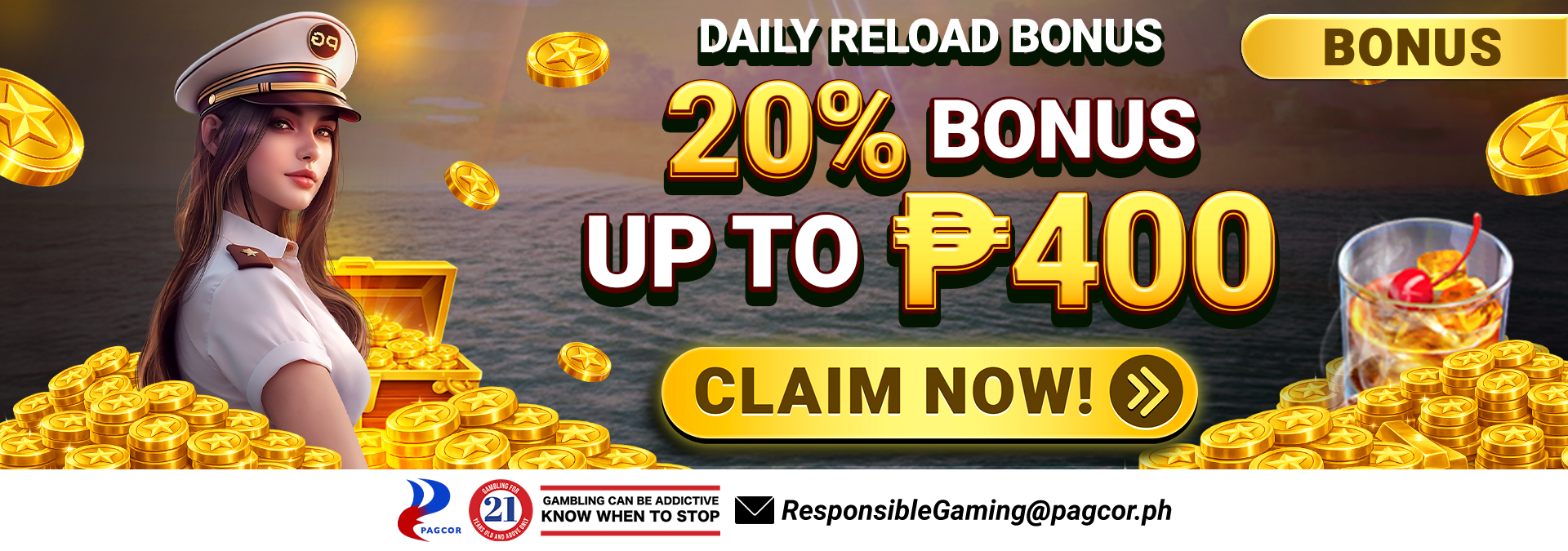 20% Daily Reload Bonus