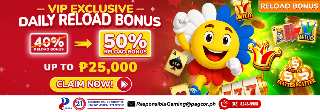 VIP - 50% Daily Reload Bonus!
