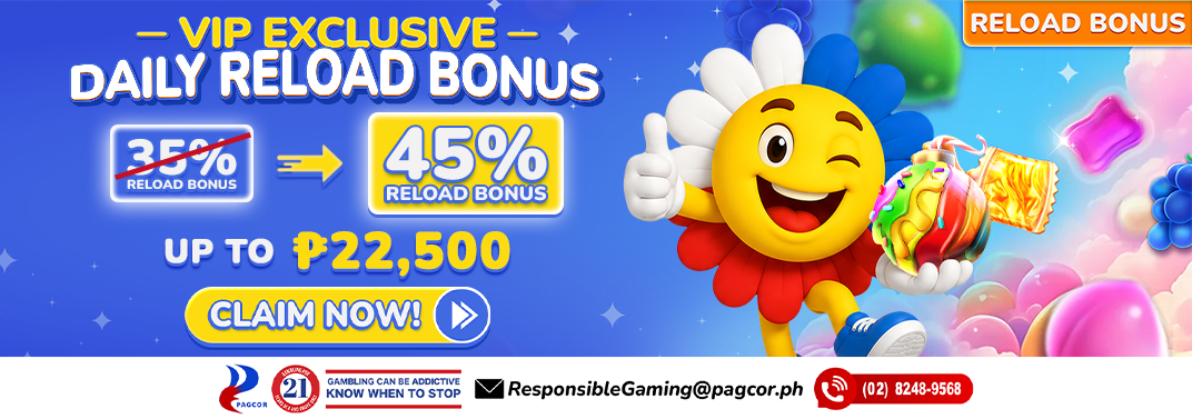 VIP - 45% Daily Reload Bonus!