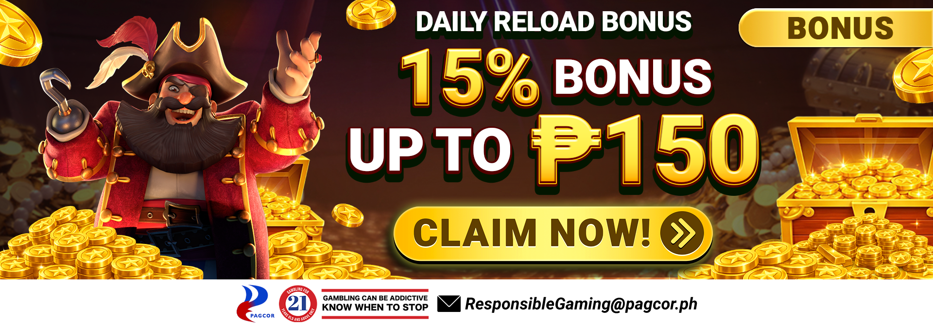 15% Daily Reload Bonus