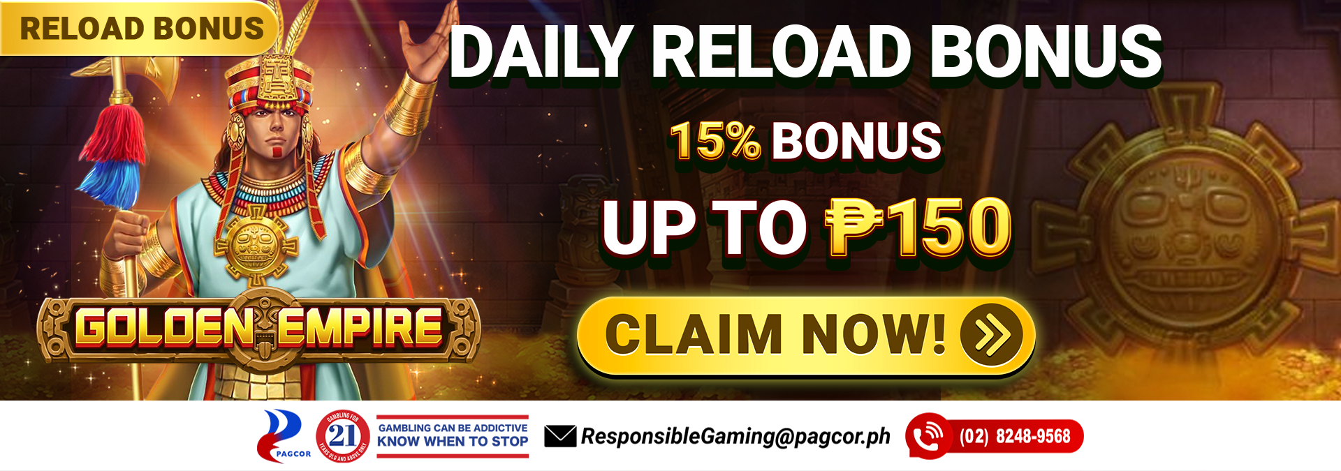 15% Daily Reload Bonus