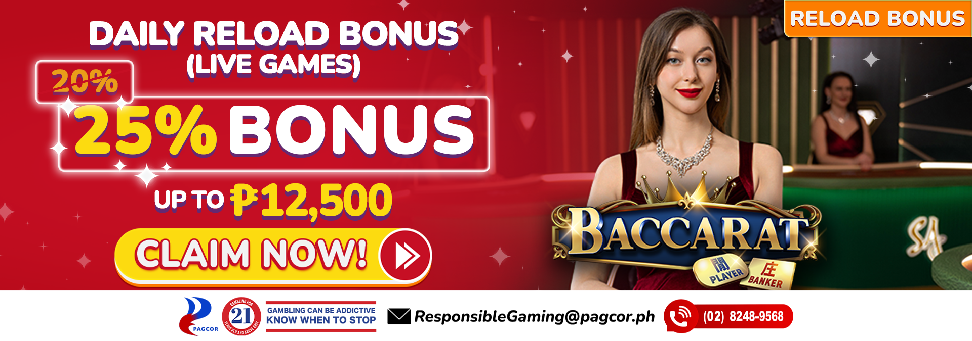 25% Daily Deposit! (Live Games)