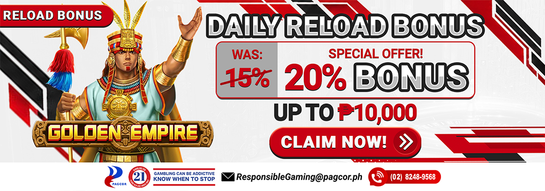 20% Daily Reload Bonus!