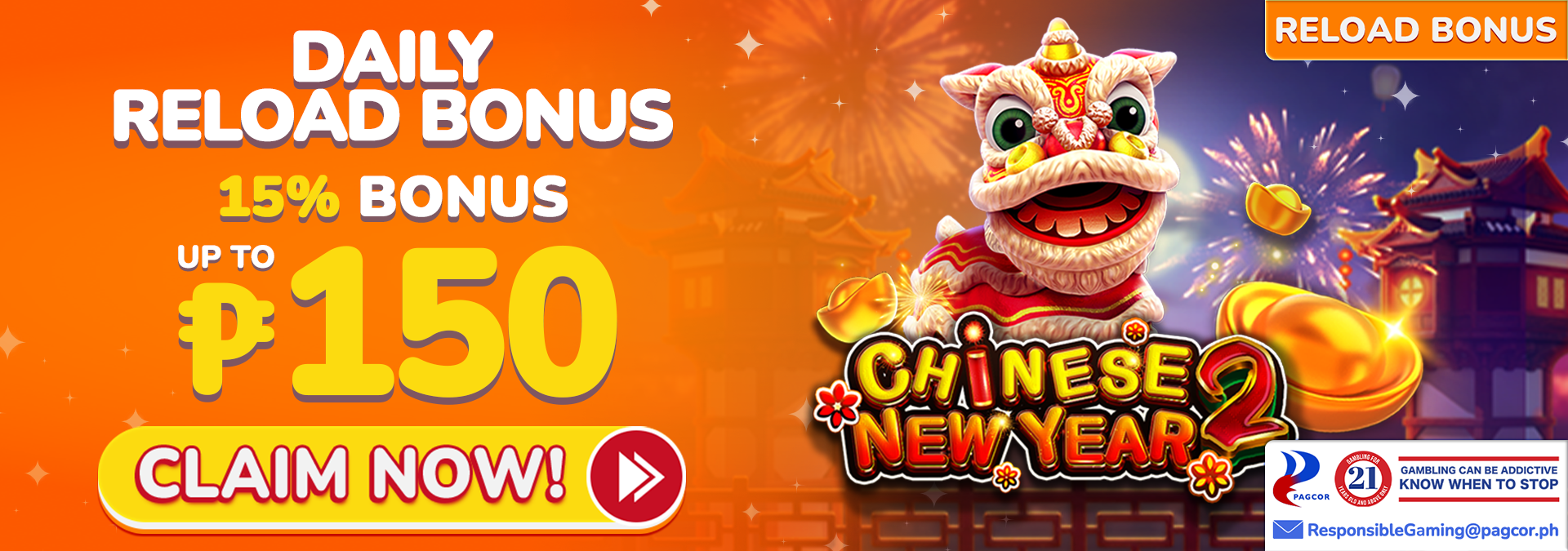 15% Daily Reload Bonus