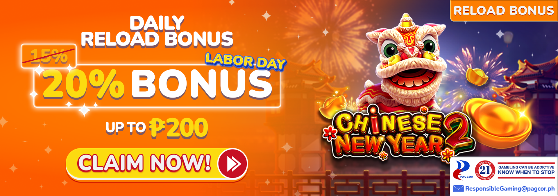 20% Daily Reload Bonus