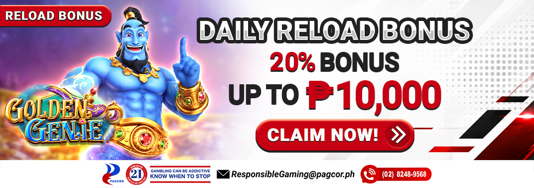 20% Daily Reload Bonus!