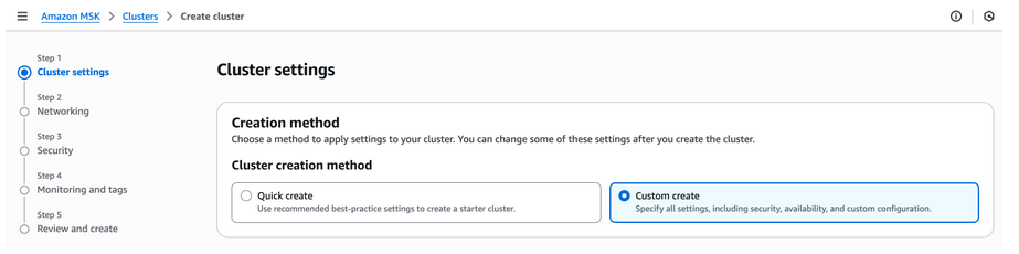 Create MSK Cluster