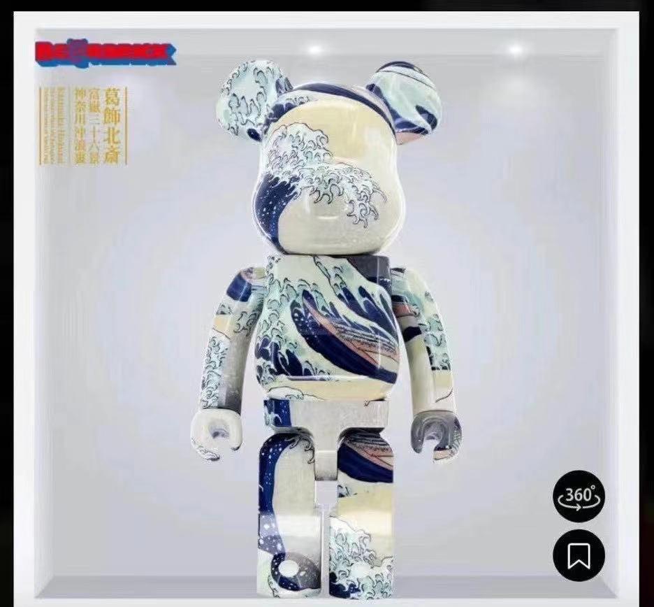 MEDICOM TOY - BE@RBRICK 葛飾北斎　神奈川沖浪裏　1000% 現貨）BEARBRICK 葛飾北斎神奈川沖浪裏100％ & 400％正版大娃