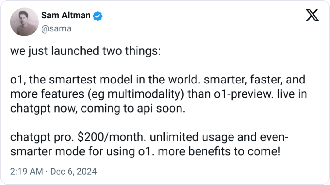 OpenAI 新货详解:o1 正式版 /ChatGPT Pro