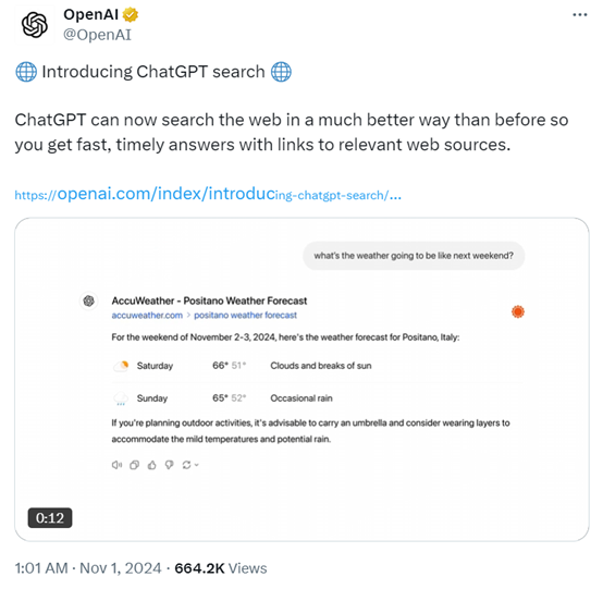 突发!OpenAI正式发布ChatGPT网络搜索,彻底颠覆谷歌!
