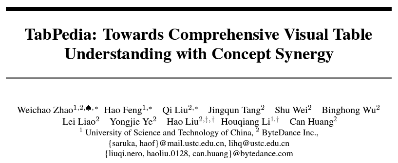 中科大发表TabPedia，使用大模型解析复杂表格数据，助力数据分析