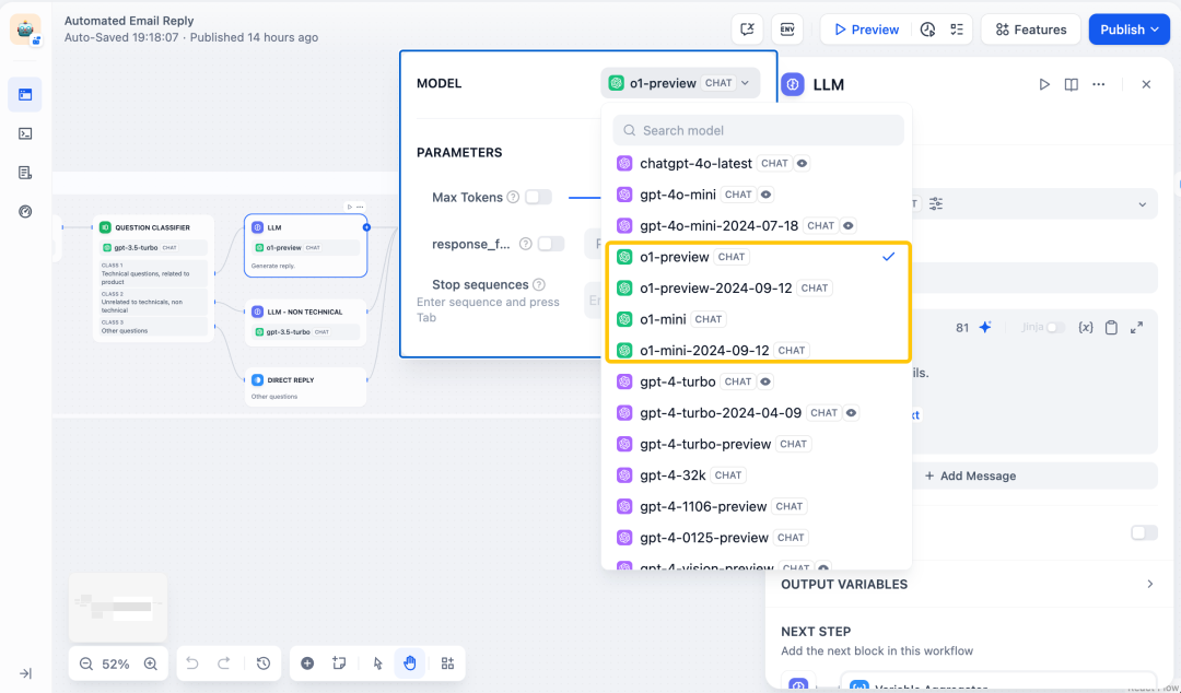 Dify v0.8.1:如何使用 OpenAI 的 o1 系列模型构建 LLM 应用?