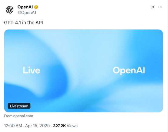 刚刚,OpenAI发布GPT-4.1,性能暴涨、100万上下文