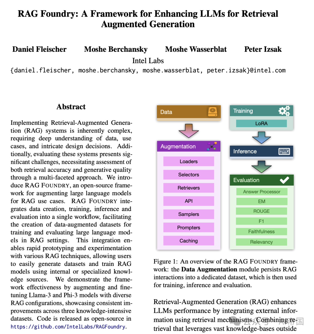 RAG Foundry：一个用于增强大语言模型以实现检索增强生成的框架