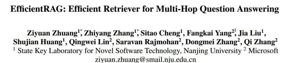 EfficientRAG：多跳问题回答的高效检索器