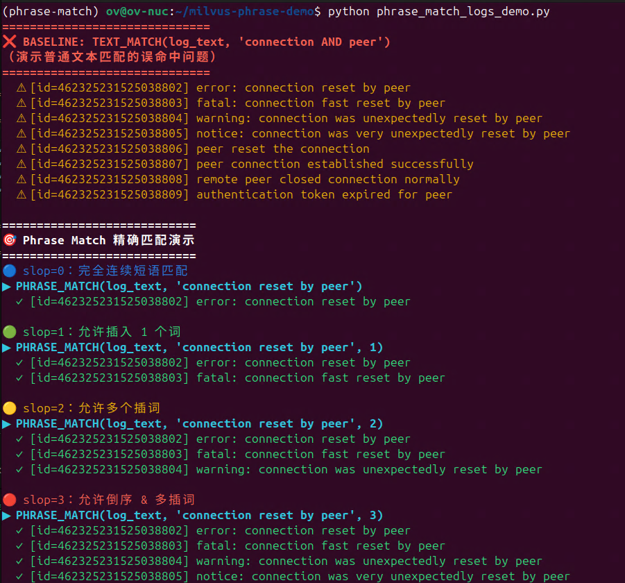 短语检索不等于BM25+向量检索｜ Milvus Phrase Match实战