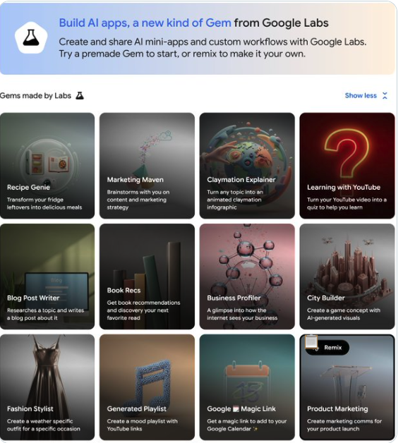 Google 宣布将 Opal 集成进 Gemini Gem里 现在你可以在 “Gems 管理器”中直接使用Opal开发应用