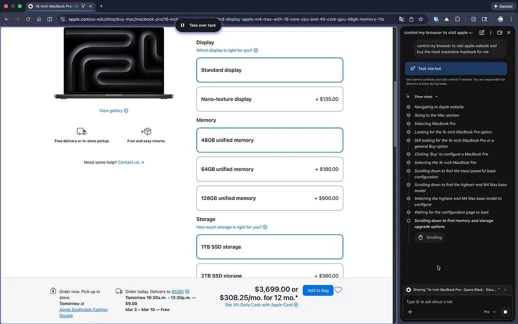 谷歌重大更新：国内手动开启 Gemini AI 侧边栏与 Auto Browse 自动浏览全攻略