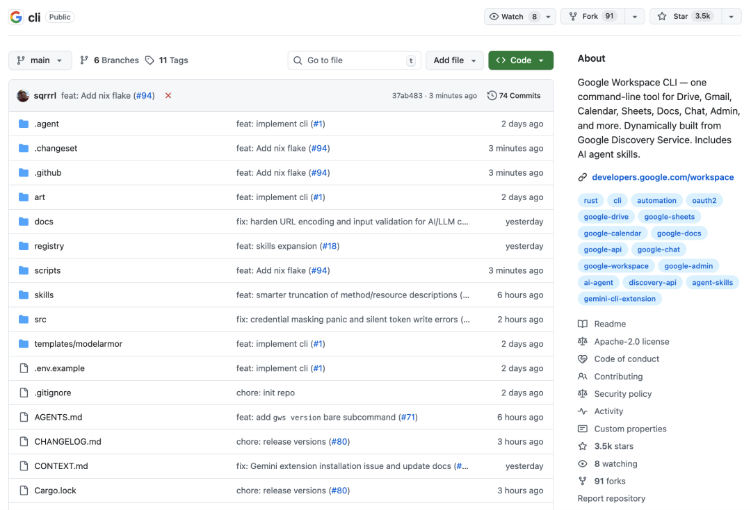 谷歌发布官方 CLI，可操作所有谷歌文档