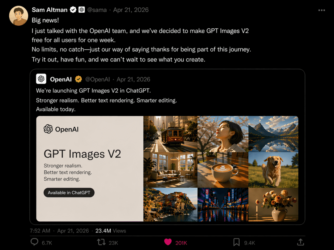 ChatGPT Image 2 来了，它终结了整个行业！从今天开始，一切都可能是假的。