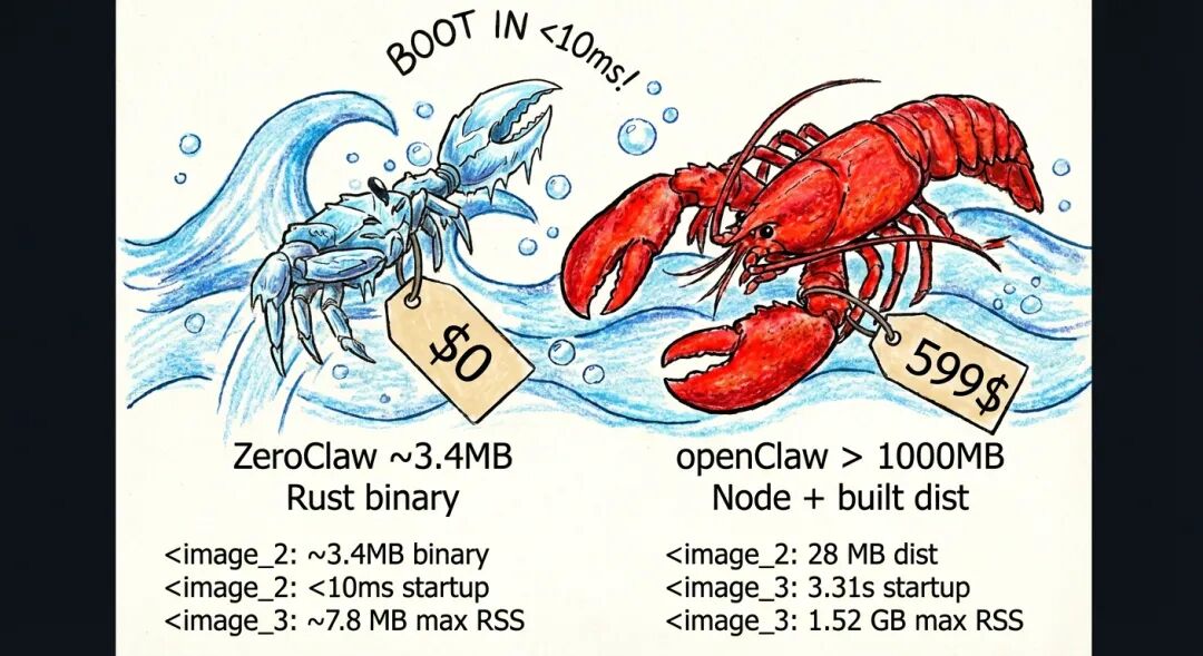 Rust 重写 OpenClaw：内存从 1.5GB 暴降到 5MB，启动速度提升 400 倍！