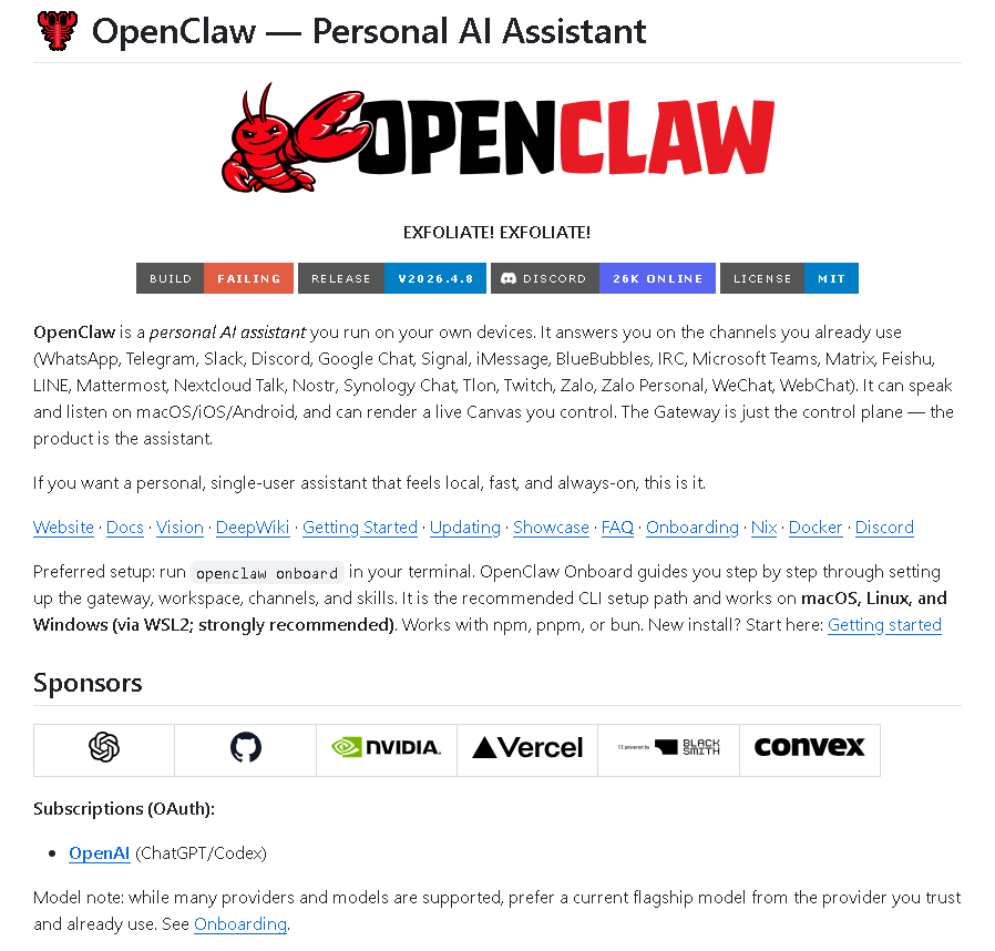 openclaw v2026.4.8发布，全面修复 Telegram、Slack、Bundled Channels、Agents、网络代理与运行时兼容问题