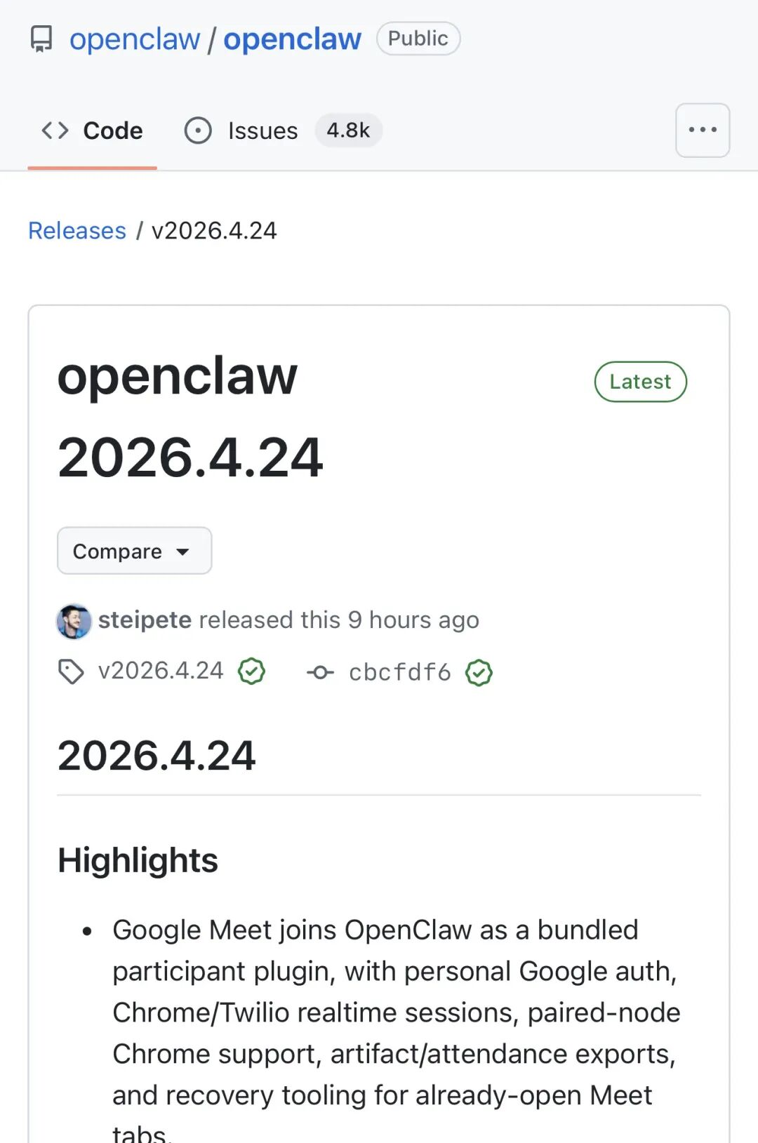 OpenClaw最新版本（4.24）发布：支持语音通话了