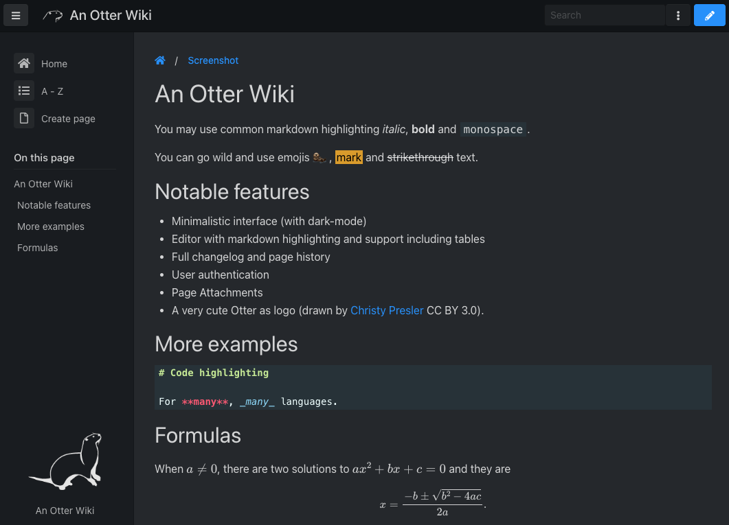Otter Wiki：用 Python 和 Markdown 搭建你的小型知识库，三步搞定！