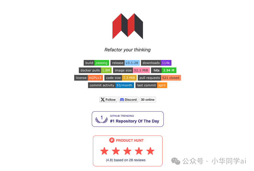 斩获34.4K star！再见Notion，这款隐私优先的开源知识管理神器太香了！