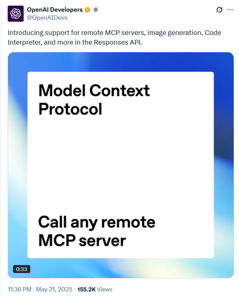 OpenAI 重磅推出！核心API新增MCP功能，智能体开发迎来翻天覆地的变化