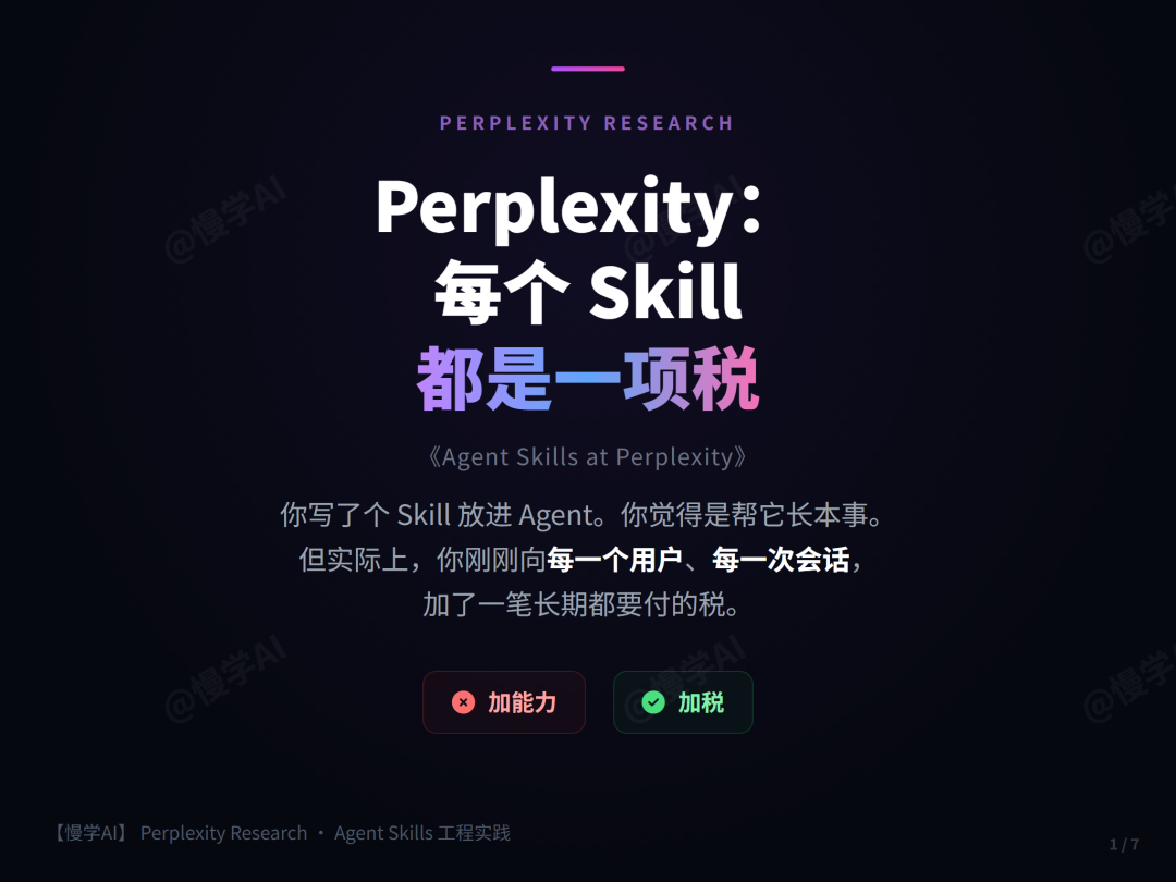 Perplexity：每一个 Skill 都是一项税-AI智能王
