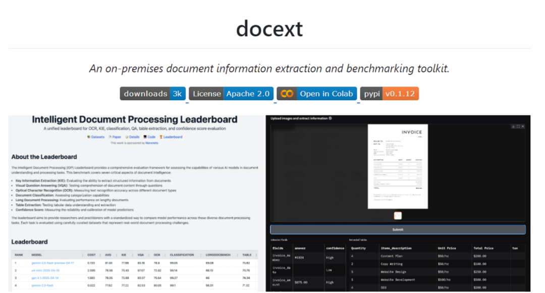 Docext：无需 OCR，本地部署的文档提取神器，企业数据处理新选择-AI智能王