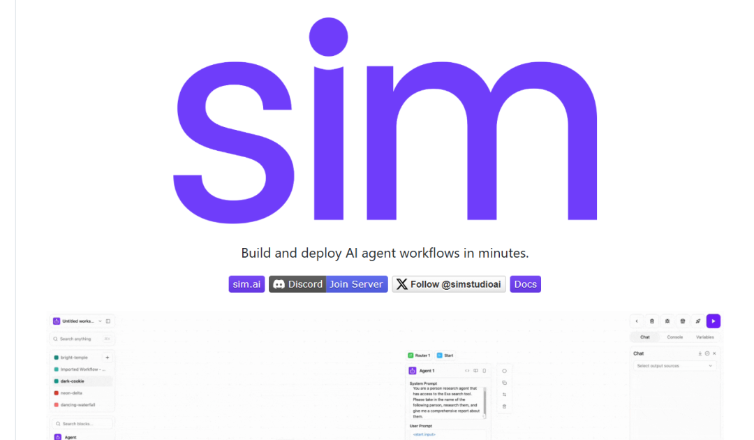 Sim Studio：开启AI工作流搭建新世界-AI智能王